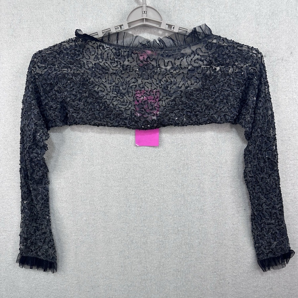 Vintage Y2K Betsey Johnson Black Lace Embellished Bolero Shrug NWT